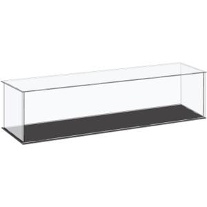 MECCANIXITY Acrylic Display Case Plastic Box Cube Storage Box Clear Small Assemble Dustproof Showcase 16.1x4.3x4.1 Inch for Collectibles Items