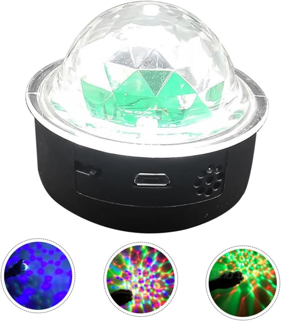 1pc RGB Voice Control Stage Lamp USB Rechargeable Crystal Ball Disco Light for Ktv Parties Weddings and More LED Atmosphere Light for Home and Car