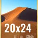 LaVie Home 20x24 Picture Frame for Wall Display, 20x24 Gold Picture Frame with HD Plexiglas, 20 x 24 Poster Frame 1 Pack, Display Frame for Vertical or Horizontal, Classic Collection