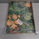 Zosenley Rectangular - Decorative Plastic Tray with Handles Modern Vanity Serving for Ottoman, Coffee Table, Kitchen and Bathroom 13.8 x 9.84 Inch (Morris Green)