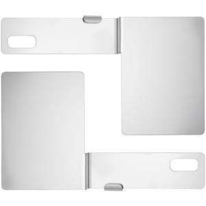 Blulu 2 Pcs Hawaii State Safety Check Sticker Plate Stainless Steel License Plate Bracket with 15 Degree Angled Long 1 Holes Vertical License Sticker Bracket Mount