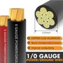 0 Gauge CCA Power & Ground Wire Kit - 40ft Total (20ft Red & 20ft Black) with Terminals & Heat Shrink Tubing | for High-Current Car Amplifier and Audio System Installation