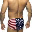 MIZOK Men's Ployester Swimsuit Bikini Briefs with Adjustable Drawstring, Large