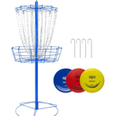 Disc Golf Basket - Portable Disc Golf Target with Heavy Duty 24-Chains Come with 6pcs Disc Golf Discs and Carry Bag, Ground Stake -Suitable for Players of All Levels - Multi Color Available