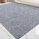 LUMI Ultra Thin Door Mat for Entryway, Low Profile Non Slip Rubber Backing Indoor Doormat, Easy Clean Welcome Entrance Mat for Inside House, Patio, Light Grey 20"x32"