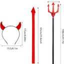Jmkcoz Halloween Devil Costume Accessories Devil Horn Headband Red Devil Tail Long Devil Pitchfork Demon Dress Up Cosplay