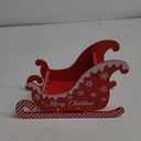 Christmas Sleigh Table Decor Small Christmas Table Decorations Wooden Santa's Sleigh Snowflake Decoration Props Red Sled Tabletop Decor for Xmas Centerpiece Ornaments Home Party Favor, 8.5x3.5x5"