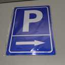 2-pack Parking Sign This Way to Parkinglot Aluminum Signage, Show Where to Park, Size 25 X 35 cm, Blue