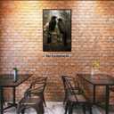 Dark Academic Wall Art Black Crow Poster Gothic Halloween Room Decor Raven Couple in Forest Canvas Print Vintage Rustic Wildlife Painting for Bedroom Living Room Dorm 16x24inch Unframed