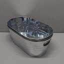 3 PCS 3 Gallon Galvanized Tub Champagne Bucket with Carry Beer Drink Storage Cooler Metal Beverage Ice Tub Galvanized Ice Buckets for Parties and Cocktail Bar Mimosa Supplies, 15.8 X 9 X 6.2 Inches