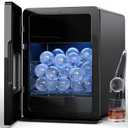 Rellytech 2 Ice Ball Maker 4 pcs Round Cubes in 35 Mins, 144pcs/Day, Clear Sphere Ice Maker Machine for Whiskey, Cocktails, Self-Cleaning, Auto Water Supply, for Home Parties Office