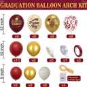 Graduation Decorations Class of 2026 Maroon and Gold Balloon Boxes for High School & College, Congrats Grad Party Table Decorations with 4 String Lights, 2026 GRAD So Proud of You Letters