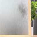 Frosted Window Privacy Film - Brushed Silver Static Cling Glass Film for Bathroom, Day and Night Door Privacy Film Window Cover to Stop Dog Barking, 35.4 x 78.7 Inch, Pure