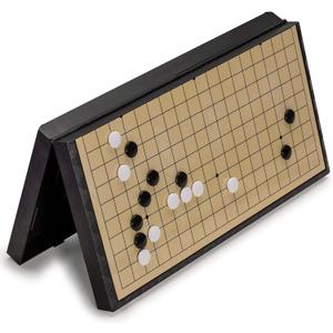 Medium Magnetic 19x19 Go Chess Set Game 11Inch/28cm Portable with Single Convex Plastic Stones and Go Board Classic Chinese Strategy for Kids & Adult, 2 Pack