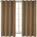 BGment Blackout Curtains for Living Room - Grommet Thermal Insulated Room Darkening Curtains for Bedroom, 2 Panels of 52 x 63 Inch, Taupe