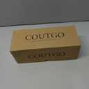 Coutgo Womens Strappy Low Kitten Heels Sandals Open Square Toe Flip Flop Summer Dress Party Shoes