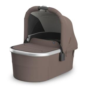 UPPAbaby Bassinet V3 - Compatible with Vista, Cruz, Ridge Strollers - Overnight Sleep Solution - Mattress, Sheet and Bug Shield Included - Theo (Dark Taupe/Silver Frame)
