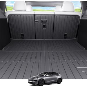 Cargo Mat Compatible with Tesla Model Y Juniper 2025-2026 5 Seat, Heavy-Duty TPE Trunk Liner Rear Seat Back Protector Model Y Accessories Custom Fit Trunk Mat- 6PCS
