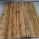 Large 18x14 Inch Acacia Wood Cutting Board, 0.6" Thin Edge Grain w/Deep Juice Groove & Handle for Meat, Bread, Cheese, Kitchen Prep, Solid Hardwood, Non-Toxic, BPA-Free by New M Way
