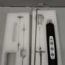 Milk Frother Handheld with Stand, Electric Whisk 3 Speed Adjustable, Drink Mixer with Stainless 3 Whisk, Rechargeable Hand Frother Wand, Foam Maker for Latte Cappuccino Hot Chocolate Egg Black