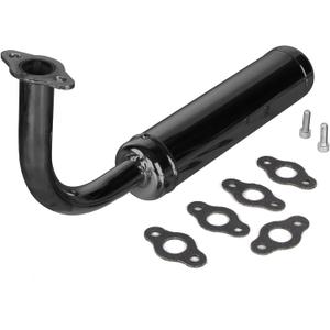 Motorized Bicycle Exhaust, Bicycle Muffler Silence for 49cc 50cc 60cc 66cc 80cc 100cc Motorized Bicycle (Black)