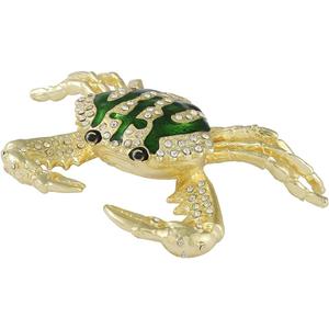 QIFU Hand Painted Sea Crab Style Enameled Jewelry Trinket Box Unique Gift for Family