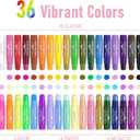 JUPITEARTH 36 Colors Tempera Paint Sticks with 120 PDF Coloring Pages and 30 Stickers, Quick Drying, Smooth, Non-Toxic and Washable Paint Sticks for Kids Drawing on Pumpkin, Wood, Rock, Glass