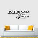 Bible Verse Wall Decals for Adults: Christian Spanish Quotes Inspirational Vinyl Art Wall Decals for Living Room - Yo Y Mi Casa Serviremos A Jehová 32" X 12.5"