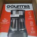 Gourmia 12 Cup One-Touch Coffee Maker Pause and Serve with Automatic Keep Warm, Easy View Water Window, Compact Design, Stainless Steel Accents, Black