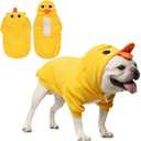 KOOLTAIL Dog Duck Costume Clothes, Funny Dog Outfits Fleece Sweater Hoodie, Pet Cute Halloween Cosplay Cold Weather Coats with Leash Hole for Small Medium Large Dogs Pug Pitbull Corgi Puppy, Yellow SM