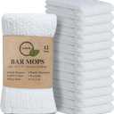 Softolle Bar Mop Towels, Pack of 12-16x19 Inches - 100% Cotton Super Absorbent Towels, Multi-Purpose for Home and Bar Cleaning (White)