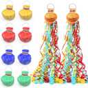 10Pack Colorful Streamer Poppers, No Mess Multi-color Paper Crackers, Hand Throw Confetti Streamers for Birthday, Wedding, Party Celebrations