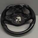 Carbon Fiber Steering Wheel Compatible with Toyota GR Supra A90/A91 2019-2022, D-Shaped Flat-Bottom Custom Steering Wheel with Nappa Perforated Leather Grip, Sport Style Upgrade Replacement