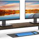 YAOHUOO Dual Monitor Stand Riser, 39Inch Large Monitor Stands for 2 Monitors, Computer Monitor Stand, Wooden Desktop Oraganizer Shelf for Office Desk Computer,Laptop,TV