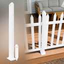 Coonoble 36 Inch Post White Picket Kit for Vinyl Fence Panels, Outdoor Garden Fences for Backyard Borders, Dog Rabbit Fences, Temporary Pool Fencing