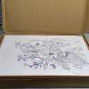 KAIRNE Blue and White Floral Wall Art Set of 3-16x24 Inch Chinoiserie Framed Canvas Art Prints, Navy Watercolor Botanical Flower Painting, Wildflower Decor for Living Room, Bedroom, Bathroom, Home