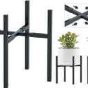 Urban Deco Adjustable Metal Plant Stand Outdoor & Indoor Planter With Stand Fits for 8-14 Inch Plant Holder Mid Century Modern Flower Stand Corner Outdoor Plant Stands for Patio