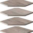 Realgulf Corner Shelves 4-Pack for Bathroom & Kitchen, Space-Saving Floating Corner Wall Shelf with Easy Installation- Grey (Set of 4)