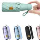 BAODINI Travel Mini Umbrella for Purse With Case Small Compact UV Sun Protection Sun Lightweight Tiny Pocket Umbrella for Women Kids and Men (1-Green)