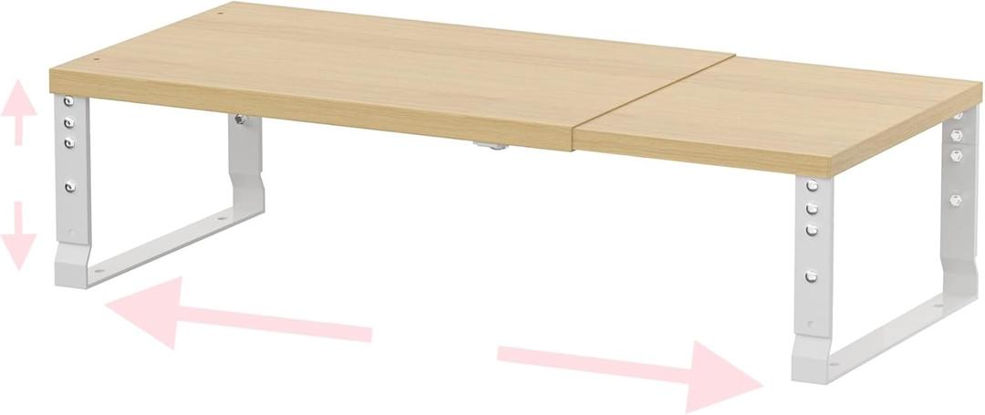 Adjustable Metal Shelving Unit, Stackable & Expendable Storage Rack for Home/Office/Kitchen, Space-Saving，Sturdy&Durable，Easy Assembly（1PACK/Medium/White/Burlywood