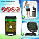 Dog Poop Trash Can Outsides, 18L/4.76 Gal Portable Waste Bin with Lid and Removable Inner Odor Control for Indoor Outdoor Dog Waste Station for Bathroom &Kitchen -45 Waste Bags (Black-04)