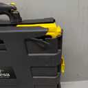 Inspired Living Ultra-Slim Rolling Collapsible Storage Pack-N-Roll Utility-carts, with Telescopic Handle, for Home, Garden, Shopping, Office, School use, Large, Yellow & Black (Large, Yellow)