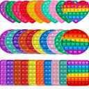 Random 12 Pcs Fidget Toys,Push Pop Fidget Sensory Toys Set,Stress Relief Gifts for Kids & Adults,Pop Bulk & Party Favors Toddler Toys for Easter Gifts,Party Supplies,Classroom Prizes