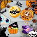 Preboun 8 Pcs Halloween Punch Needle Coaster Kit, Easy DIY Embroidery Halloween Punch Needle Kit for Beginners Adults, Includes Adhesive Felt, Yarns Hoop Tools Instruction