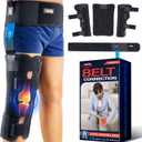 FEATOL Anti-Slip Knee Immobilizer with Waist Belt, Knee Brace for Pain Relife 2.5'' Thick, Adjustable Stabilizer for Men and Women ACL, PCL, Post-Surgery, Injury Recovery, Medium (Medium)