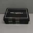 KARL LAGERFELD Women's Cate Pins Tweed Lace up Sneaker, Nude, 8.5