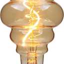 Large Oversized Vintage Edison LED Light Bulb, E26 2300K Warm White Dimmable Hamburge Spiral Light Bulbs, 4 Watt 600 Lumen Giant Amber Glass Decorative Light Bulb for Pendant Or Floor Lamp