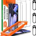 IMBZBK [Auto-Dust Removal] 3 Pack Screen Protector for Google Pixel 9 Pro XL [Phone Case Friendly], 3 Tempered Glass Camera Lens Protector Accessories, Military Grade Shatterproof