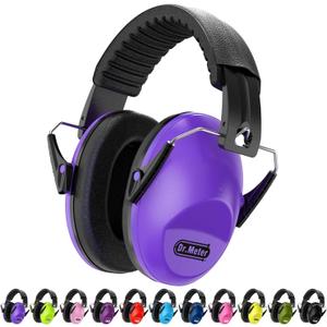Ear Muffs for Noise Reduction: EM100 SNR27.4 Kids Ear Protection with Adjustable Headband - Kids Noise Cancelling Headphones for Monster Truck, Concerts, Fireworks and Air Shows - Purple