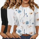 Zeagoo Tops for Women 3 Pack 3/4 Sleeve Crewneck Cute Basics Tees Casual Fashion Summer T Shirts Business Work Tee Top (Large)